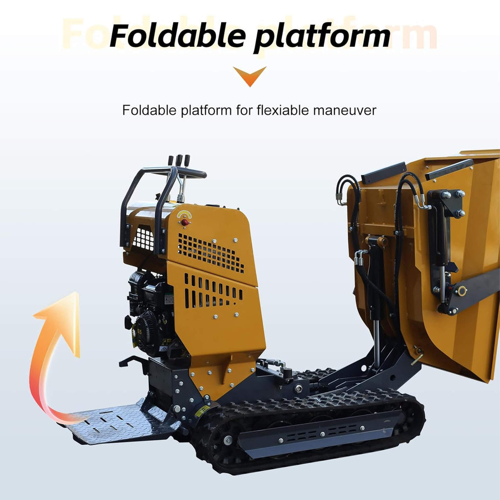 Heavy-Duty 6.5HP 1100LBS Tracked Hydraulic Dumper With Shovel (SAK62780)