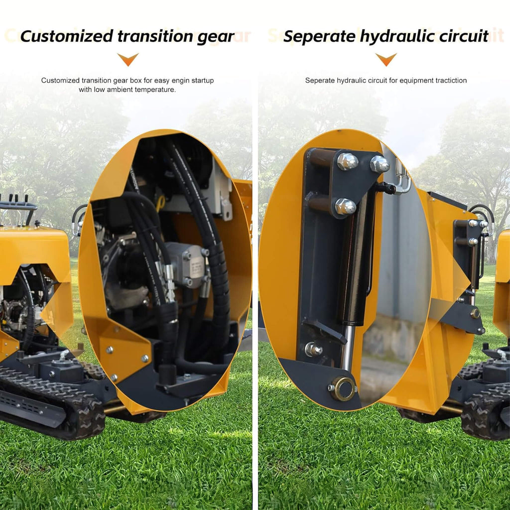 Heavy-Duty 6.5HP 1100LBS Tracked Hydraulic Dumper With Shovel (SAK62780)