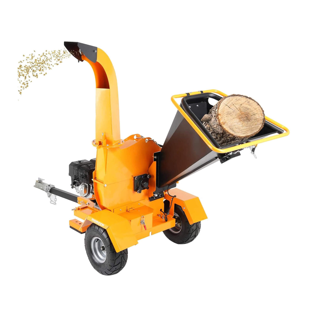Heavy-Duty 6-Inch 420CC 15HP Towable Gas Wood Chipper Shredder (SAK84602) - Saksby Wholesale - Back Left View