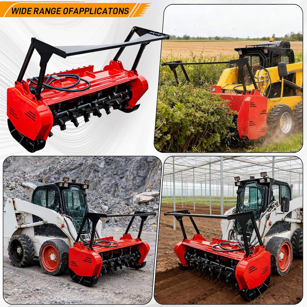 Heavy-Duty 60-Inch Hydraulic Forestry Mulcher Skid Steer Loader Attachment (SAK50792) - Saksby Wholesale - Applications