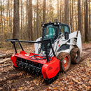 Heavy-Duty 60-Inch Hydraulic Forestry Mulcher Skid Steer Loader Attachment (SAK50792) - Saksby Wholesale - Lifestyle On Loader In Forest