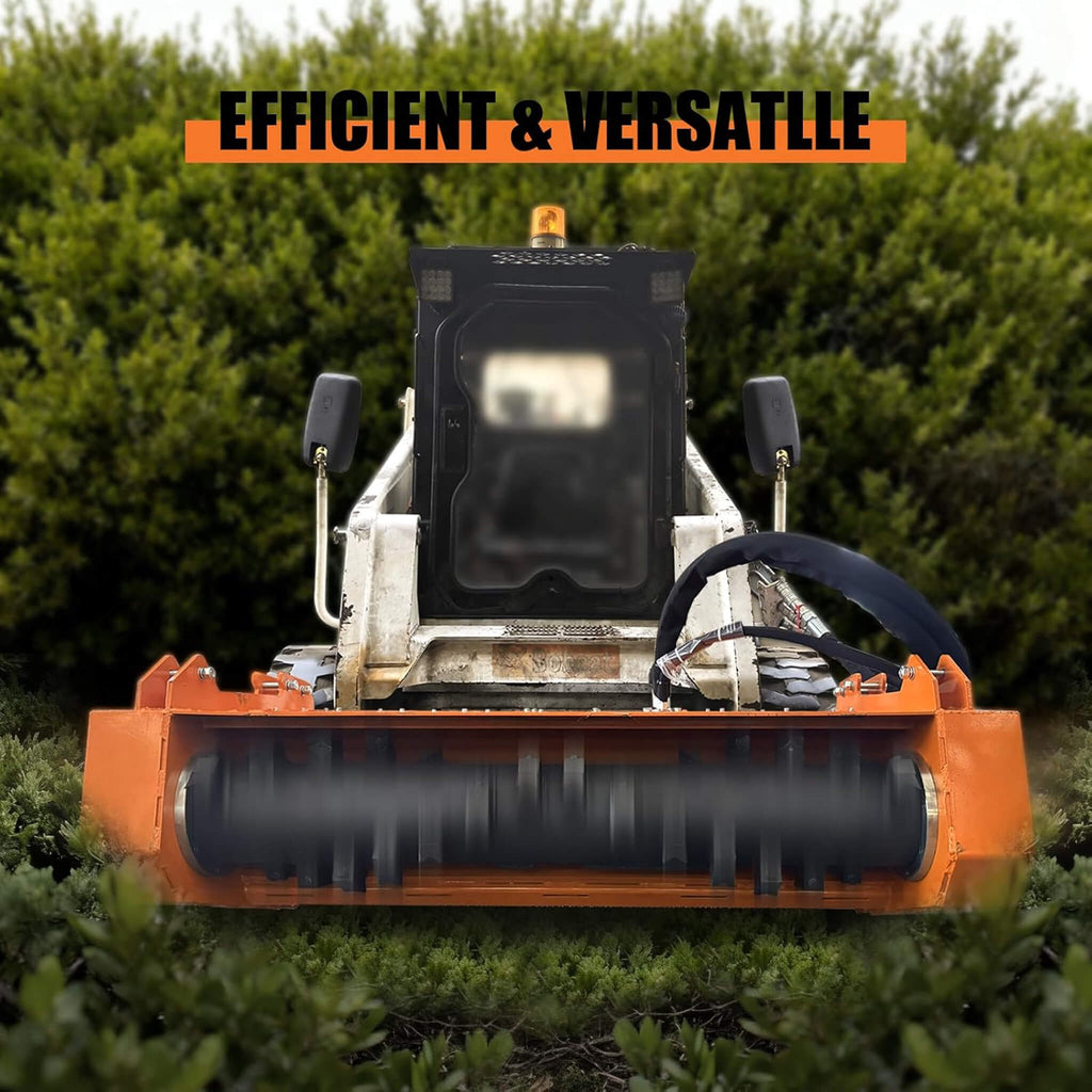Heavy-Duty 60-Inch Hydraulic Skid Steer Loader Forestry Mulcher Attachment (SAK76249)