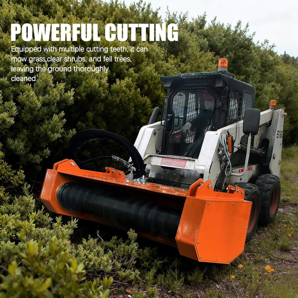 Heavy-Duty 60-Inch Hydraulic Skid Steer Loader Forestry Mulcher Attachment (SAK76249)