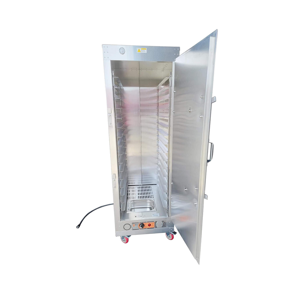 Heavy-Duty 6FT Fully-Insulated Commercial Food Warmer Holding Cabinet For Full Size Sheet Pans (SAK75190) - Saksby Wholesale - Front View With Door Opened And No Trays