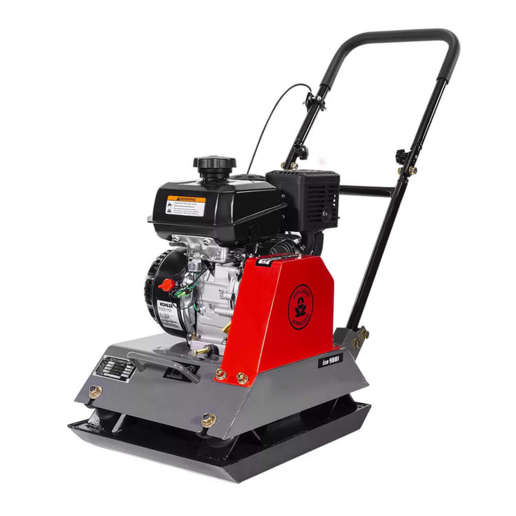 Heavy Duty 6HP Industrial Gas-Powered Quad Clean Vibratory Plate Dirt Soil Road Compactor (SAK97512) SAKSBY - Front Left Corner View