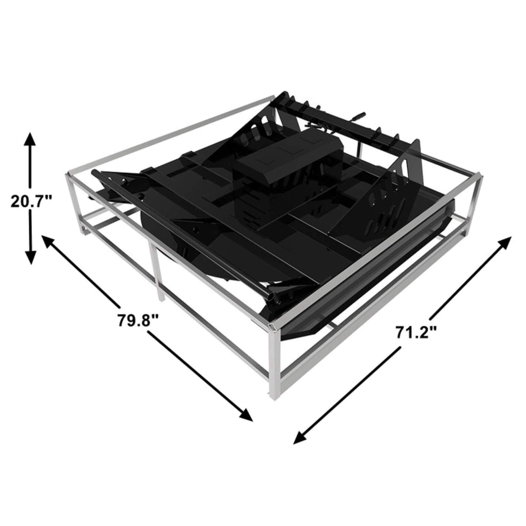 Heavy-Duty 72-Inch Hydraulic Brush Mower Skid Steer Attachment (SAK96502) - Saksby Wholesale - Dimensions