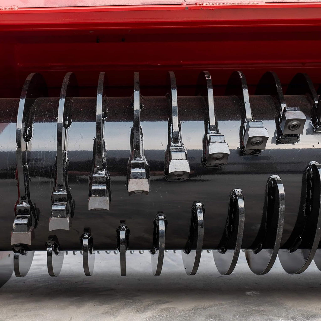 Heavy-Duty 72-Inch Hydraulic Forestry Mulcher Skid Steer Loader Attachment (SAK39168) - Saksby Wholesale - Front View Close UP