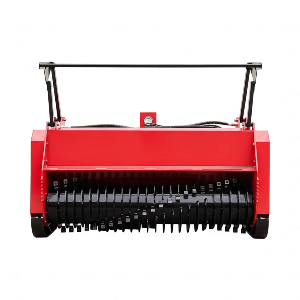 Heavy-Duty 72-Inch Hydraulic Forestry Mulcher Skid Steer Loader Attachment (SAK39168) - Saksby Wholesale - Front View On White Background