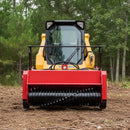 Heavy-Duty 72-Inch Hydraulic Forestry Mulcher Skid Steer Loader Attachment (SAK39168) - Saksby Wholesale - Lifestyle Front View On Loader