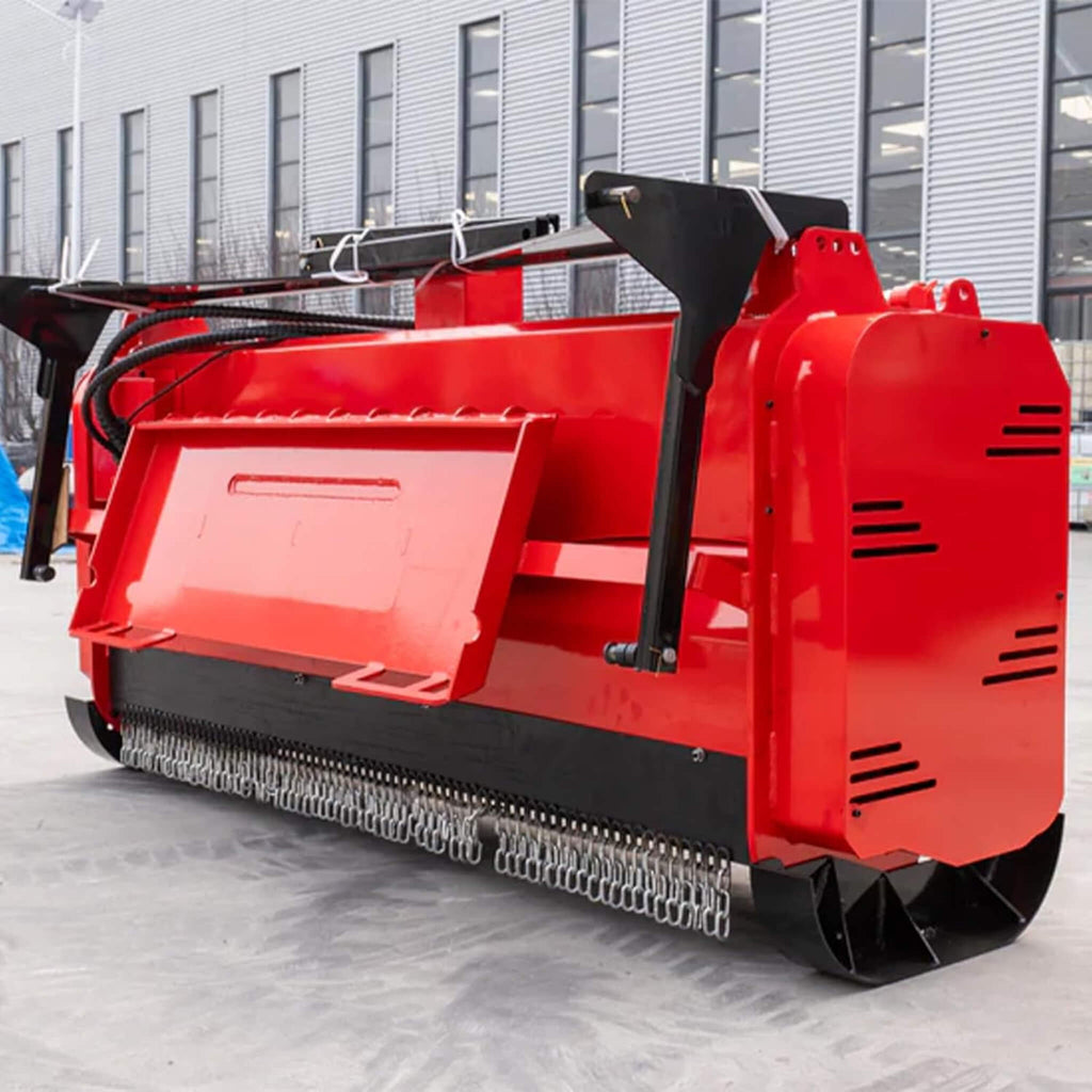 Heavy-Duty 72-Inch Hydraulic Forestry Mulcher Skid Steer Loader Attachment (SAK39168) - Saksby Wholesale - Lifestyle On Concrete Floor