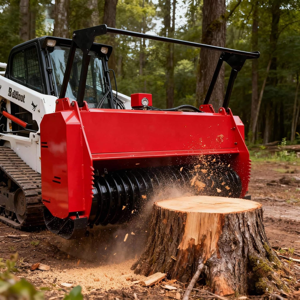 Heavy-Duty 72-Inch Hydraulic Forestry Mulcher Skid Steer Loader Attachment (SAK39168) - Saksby Wholesale - Lifestyle On Loader