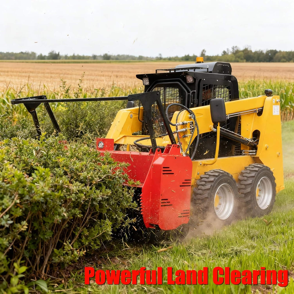 Heavy-Duty 72-Inch Hydraulic Forestry Mulcher Skid Steer Loader Attachment (SAK39168) - Saksby Wholesale - Powerful Land Clearing