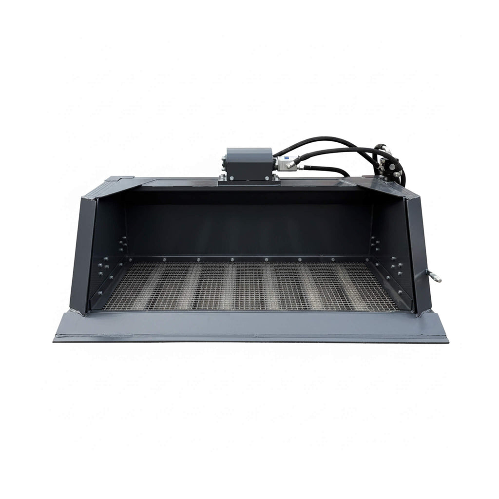 Heavy-Duty 72-Inch Hydraulic Screening Bucket Skid Steer Attachment (SAK14786) - Saksby Wholesale - Front View
