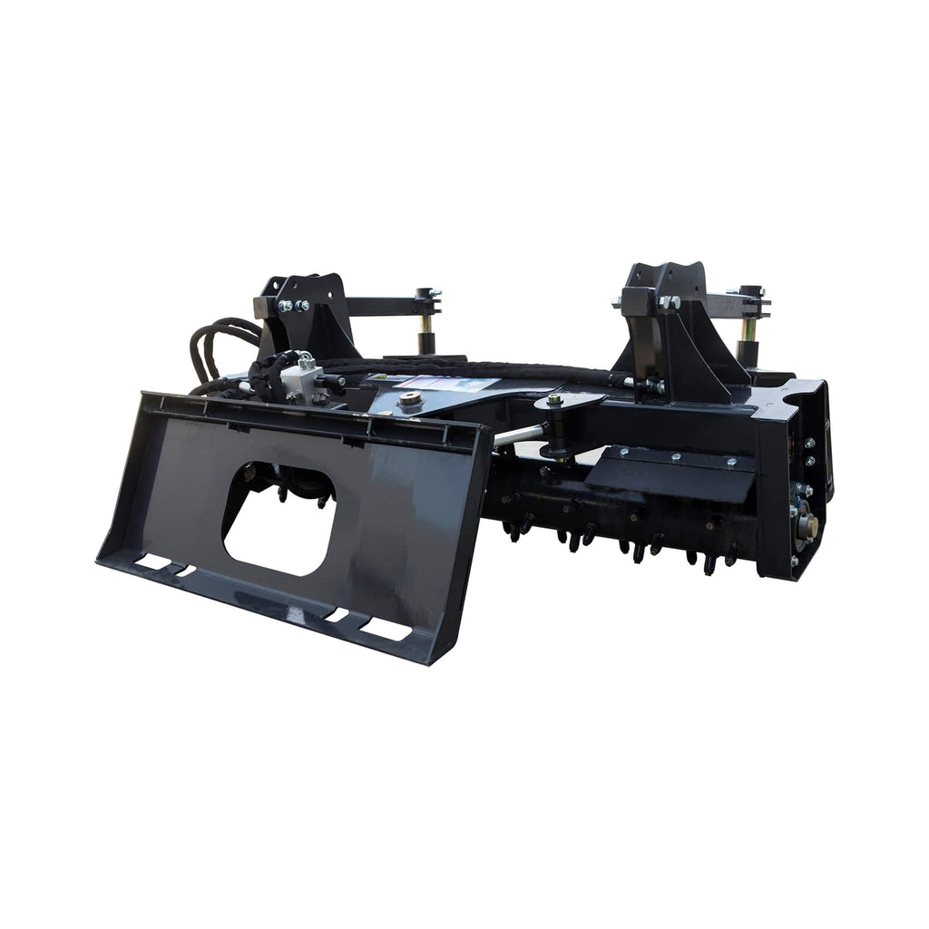Heavy-Duty 72-Inch Hydraulic Soil Power Rake Skid Steer Attachment (SAK41827) - Saksby Wholesale - Back Right View