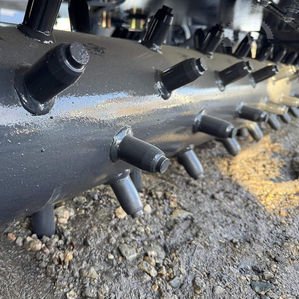 Heavy-Duty 72-Inch Hydraulic Soil Power Rake Skid Steer Attachment (SAK41827) - Saksby Wholesale - Drum
