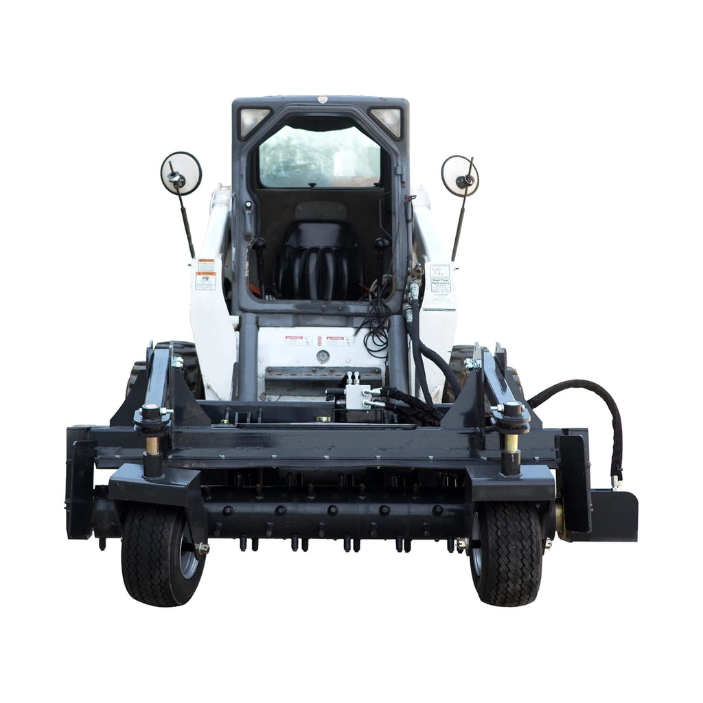 Heavy-Duty 72-Inch Hydraulic Soil Power Rake Skid Steer Attachment (SAK41827) - Saksby Wholesale - Lifestyle On Loader