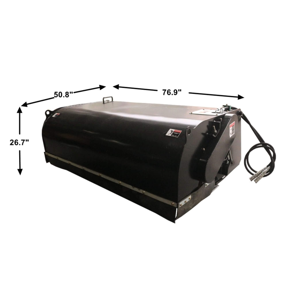 Heavy-Duty 72-Inch Pickup Broom Sweeper Skid Steer Attachment With Universal Quick Attach (SAK92163) - Saksby Wholesale - Dimensions View