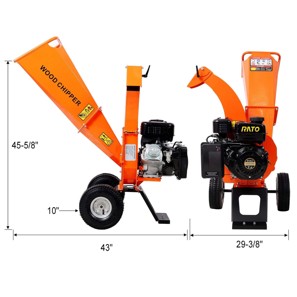 Heavy-Duty 7HP 212CC Gas Wood Chipper Shredder Mulcher (SAK59184) - Saksby Wholesale - Dimensions