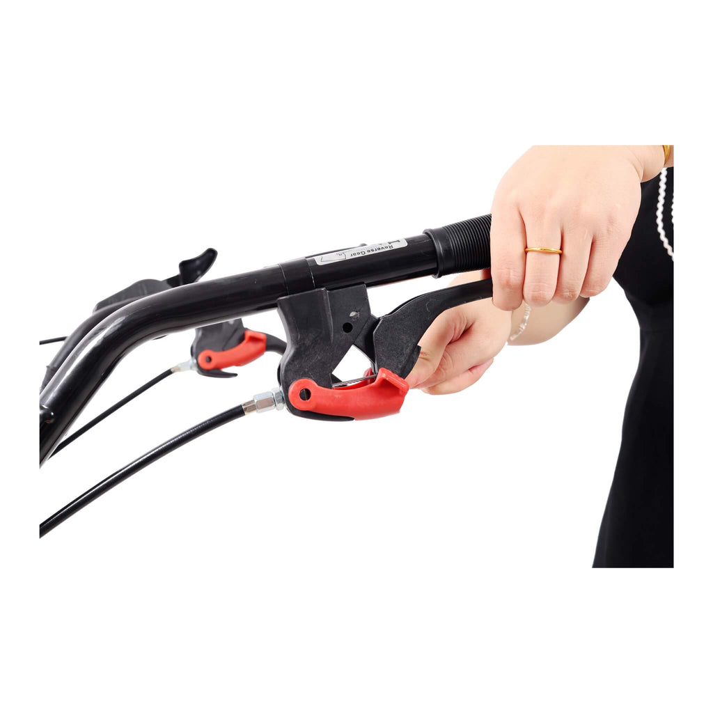 Heavy Duty 7HP 212CC Rear Tine Power Tiller Gas Engine Garden Cultivator, 20 Inch (SAK83179) - Saksby Wholesale - Handle View
