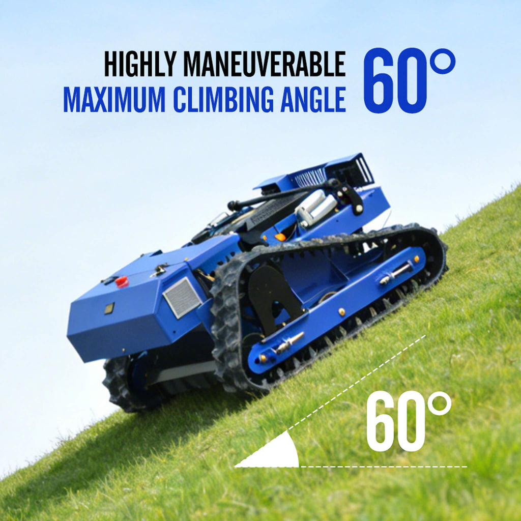 Heavy-Duty 7HP Commercial Remote-Controlled Tracked Gasoline Lawn Mower (SAK94270) - Saksby Wholesale - Incline