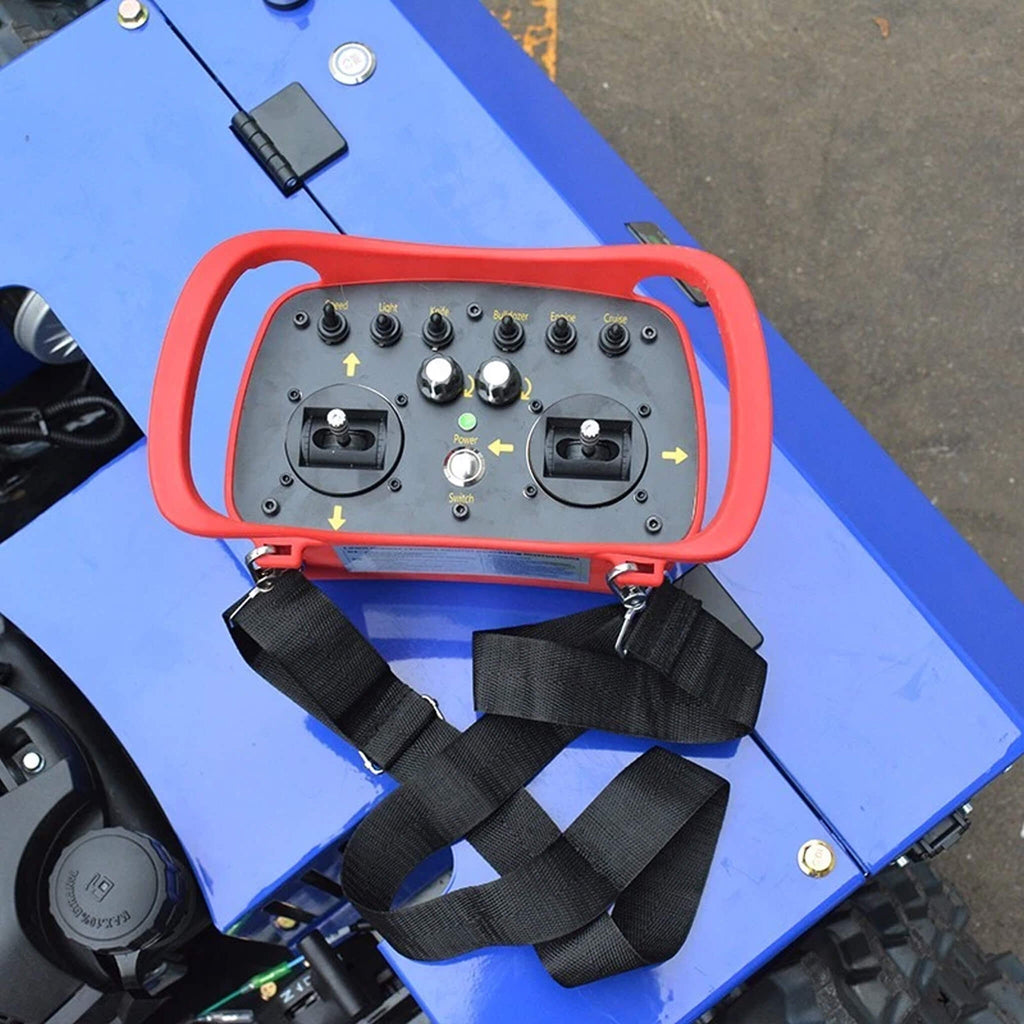 Heavy-Duty 7HP Commercial Remote-Controlled Tracked Gasoline Lawn Mower (SAK94270) - Saksby Wholesale - Lifestyle Remote On Mower