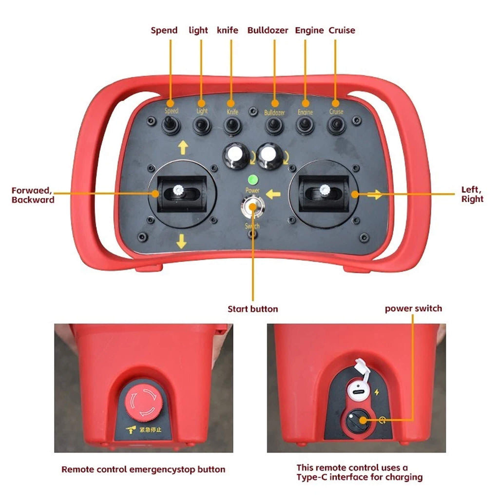 Heavy-Duty 7HP Commercial Remote-Controlled Tracked Gasoline Lawn Mower (SAK94270) - Saksby Wholesale - Remote