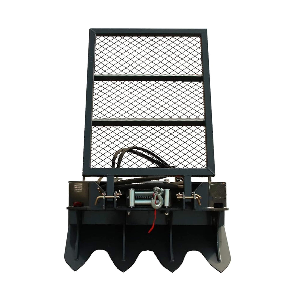 Heavy-Duty 7.5T Forestry Logging Winch Skid Steer Attachment With 100FT Steel Cable (SAK63902) - Saksby Wholesale - Front View