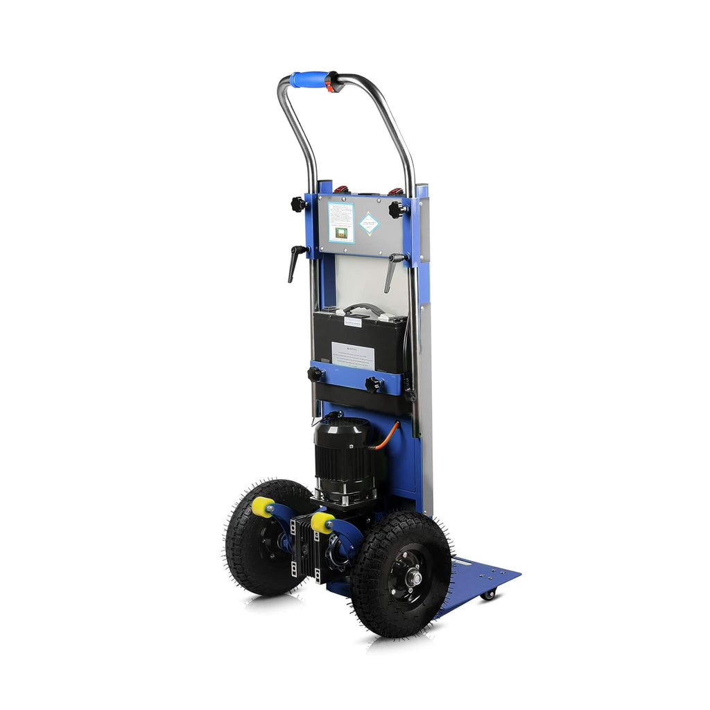 Heavy-Duty 880LBS Electric Motorized Stair Climbing Hand Truck Dolly (SAK72821) - Saksby Wholesale - Blue Back Right View