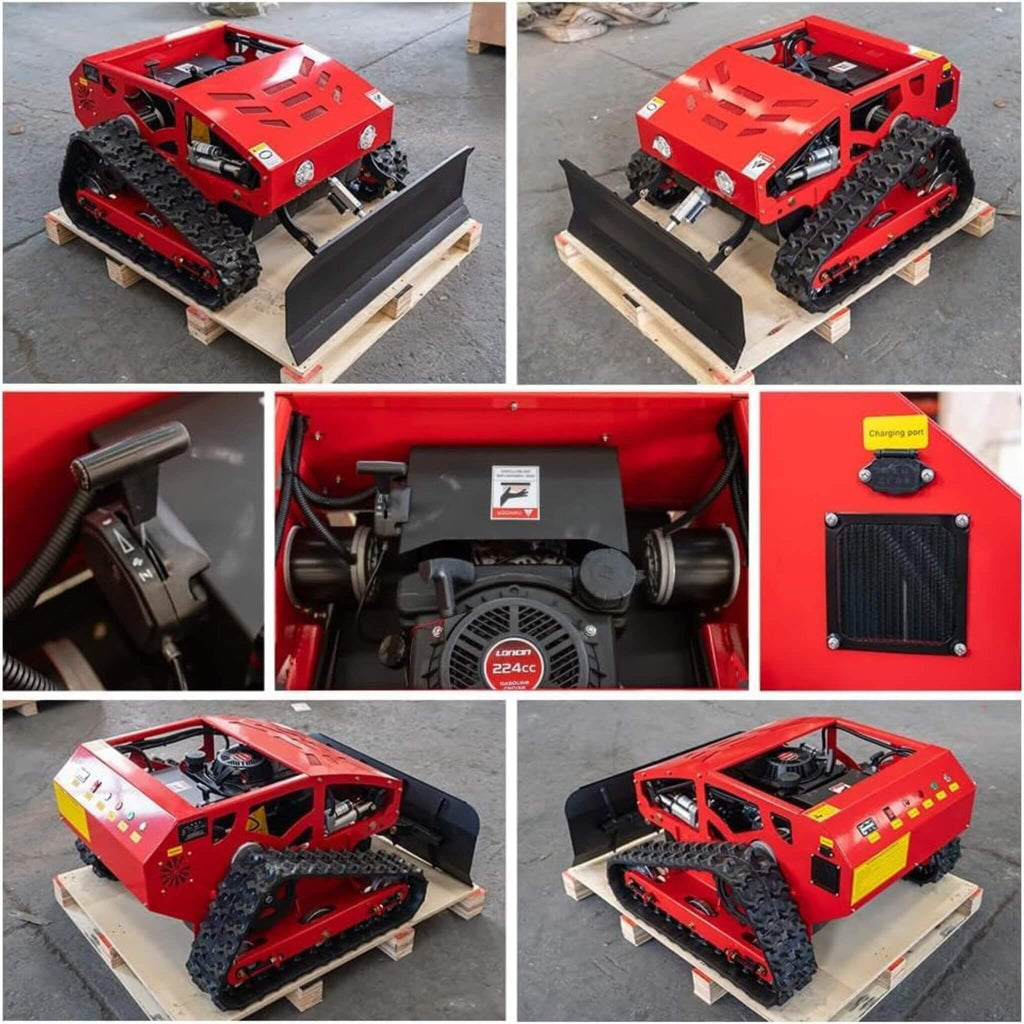 Heavy-Duty 9HP Commercial Remote-Controlled Oil-Electric Hybrid Track Drive With Plow (SAK76425) - Saksby Wholesale - Parts View And Various Angles