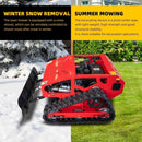 Heavy-Duty 9HP Commercial Remote-Controlled Oil-Electric Hybrid Track Drive With Plow (SAK76425) - Saksby Wholesale - Winter And Summer Use