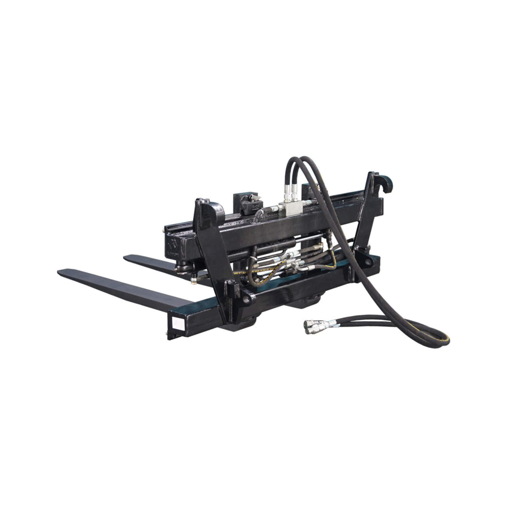 Heavy-Duty Adjustable Hydraulic Pallet Forks Skid Steer Attachment (SAK27439) - Saksby Wholesale - Back Side View