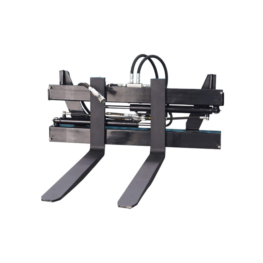 Heavy-Duty Adjustable Hydraulic Pallet Forks Skid Steer Attachment (SAK27439) - Saksby Wholesale - Front View