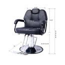 Heavy-Duty All-Purpose Ultra-Comfortable Hydraulic Reclining Barber Chair For Salons And Barber Shops (SAK97418) - Saksby Wholesale - Chair Dimensions