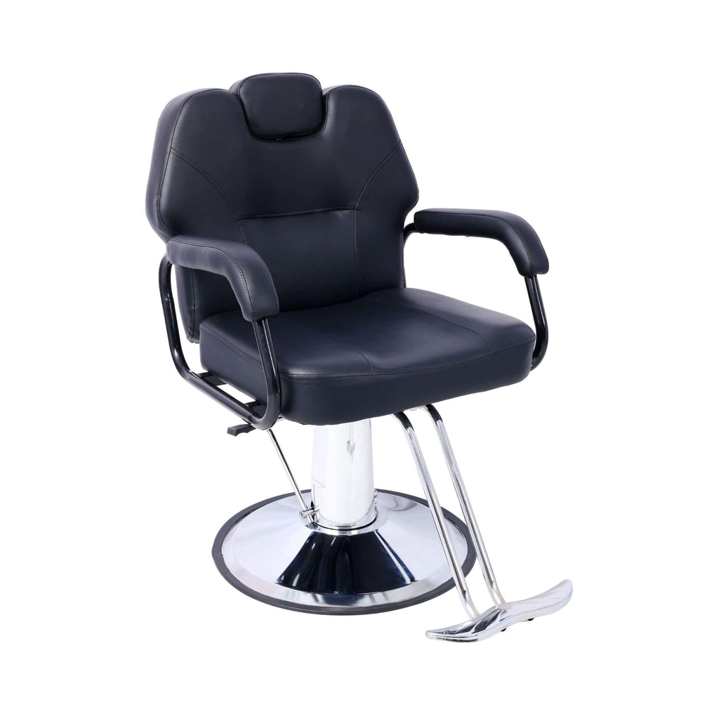 Heavy-Duty All-Purpose Ultra-Comfortable Hydraulic Reclining Barber Chair For Salons And Barber Shops (SAK97418) - Saksby Wholesale - Side Front View