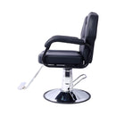 Heavy-Duty All-Purpose Ultra-Comfortable Hydraulic Reclining Barber Chair For Salons And Barber Shops (SAK97418) - Saksby Wholesale - Side View In Minimum Height