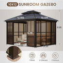 Heavy-Duty Aluminum Frame Outdoor Backyard Solarium With Polycarbornate Roof And Adjustable Panels (SAK68513)  - Saksby Wholesale - 10X12 Size