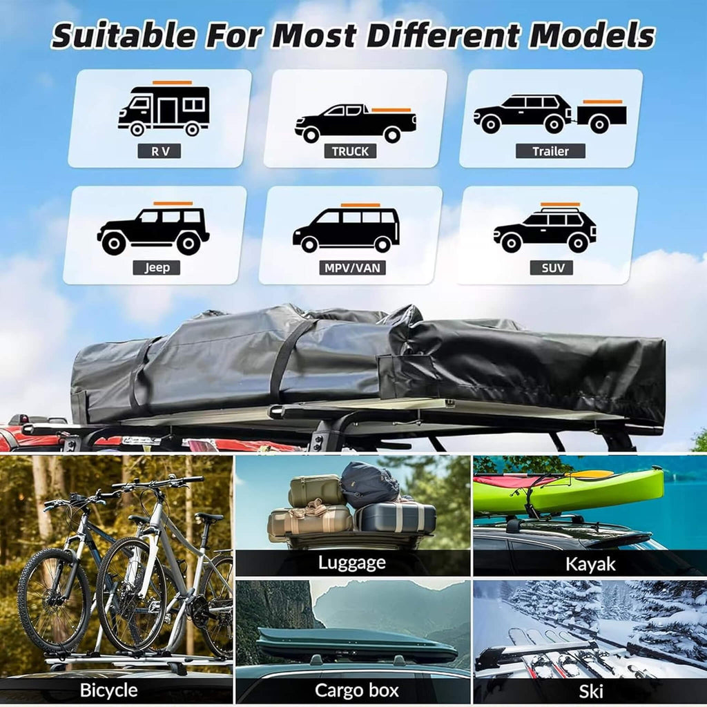 Heavy-Duty Aluminum Rooftop Tent With Ladder, LED Lighting, And Memory Foam Mattress (SAK82931) - Saksby Wholesale - Compatibility