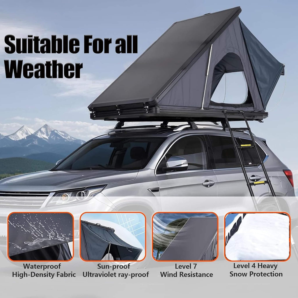 Heavy-Duty Aluminum Rooftop Tent With Ladder, LED Lighting, And Memory Foam Mattress (SAK82931) - Saksby Wholesale - Durability