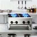 Heavy-Duty Commercial 112K BTU 4-Burner Stainless Steel Gas Stove Hot Plate (SAK39201) - Saksby Wholesale - Burner View