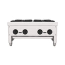 Heavy-Duty Commercial 112K BTU 4-Burner Stainless Steel Gas Stove Hot Plate (SAK39201) - Saksby Wholesale - Front View