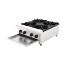 Heavy-Duty Commercial 112K BTU 4-Burner Stainless Steel Gas Stove Hot Plate (SAK39201) - Saksby Wholesale - Side View