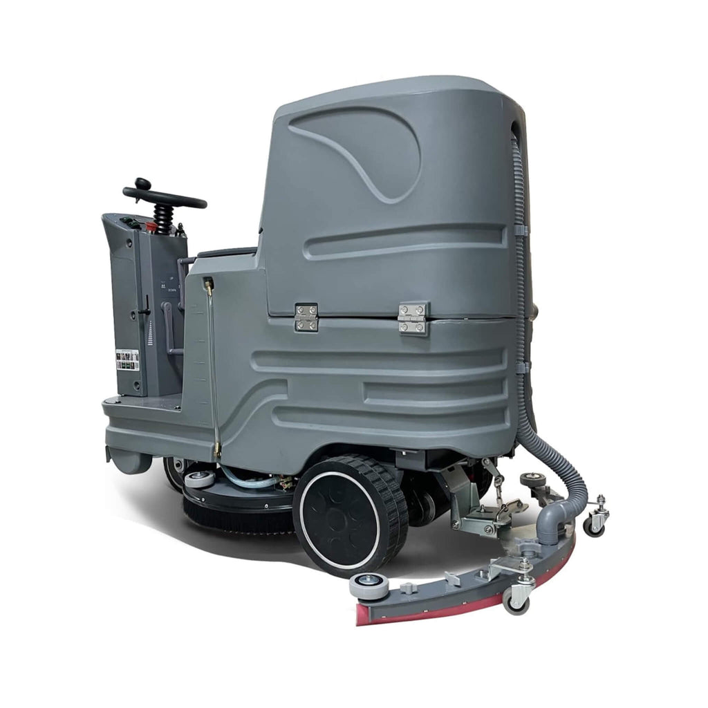 Heavy-Duty Commercial Electric Ride-On Floor Scrubber With 38-Inch Squeegee (SAK91685) - Saksby Wholesale - Back Side View