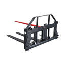 Heavy-Duty Commercial Pallet Fork Frame Hay Attachment (SAK34851) - Saksby Wholesale - Actual Setup Side View