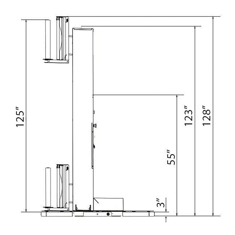 Heavy-Duty Commercial Pallet Shrink Wrapper Turntable Machine (SAK62410) Saksby - Dimensions