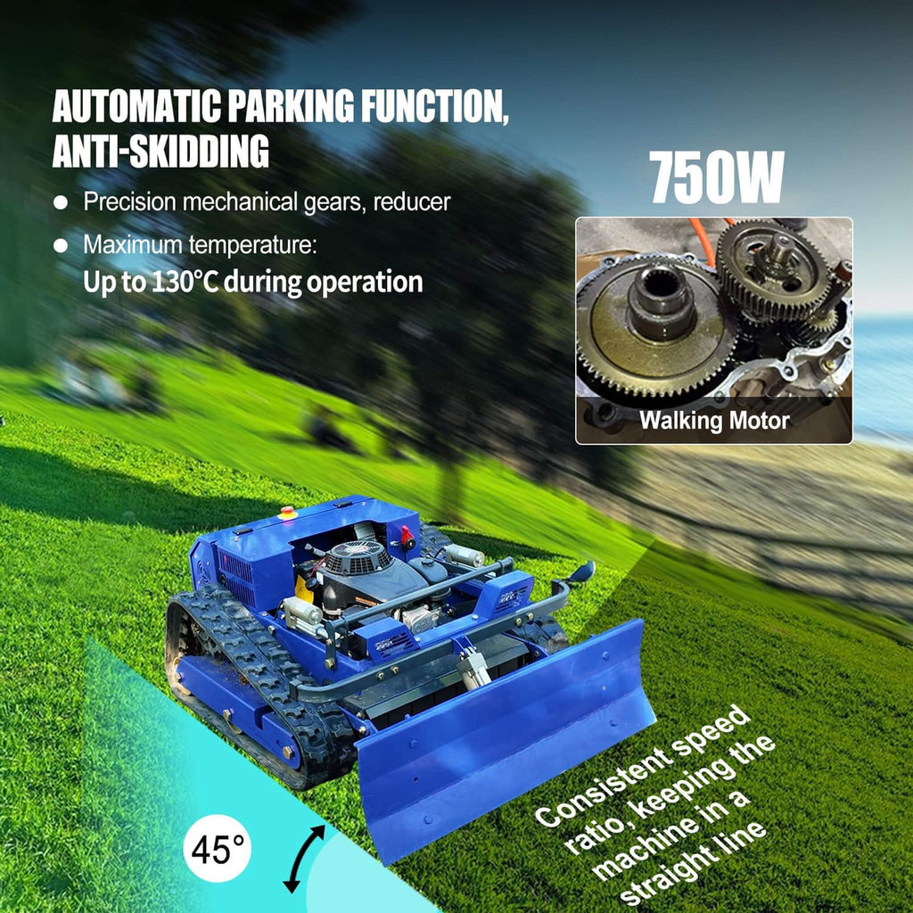 Heavy-Duty Commercial Remote-Controlled Lawn Mower With Snow Plow (SAK85214) - Saksby Wholesale -   Automatic Parking And Anti-Skidding