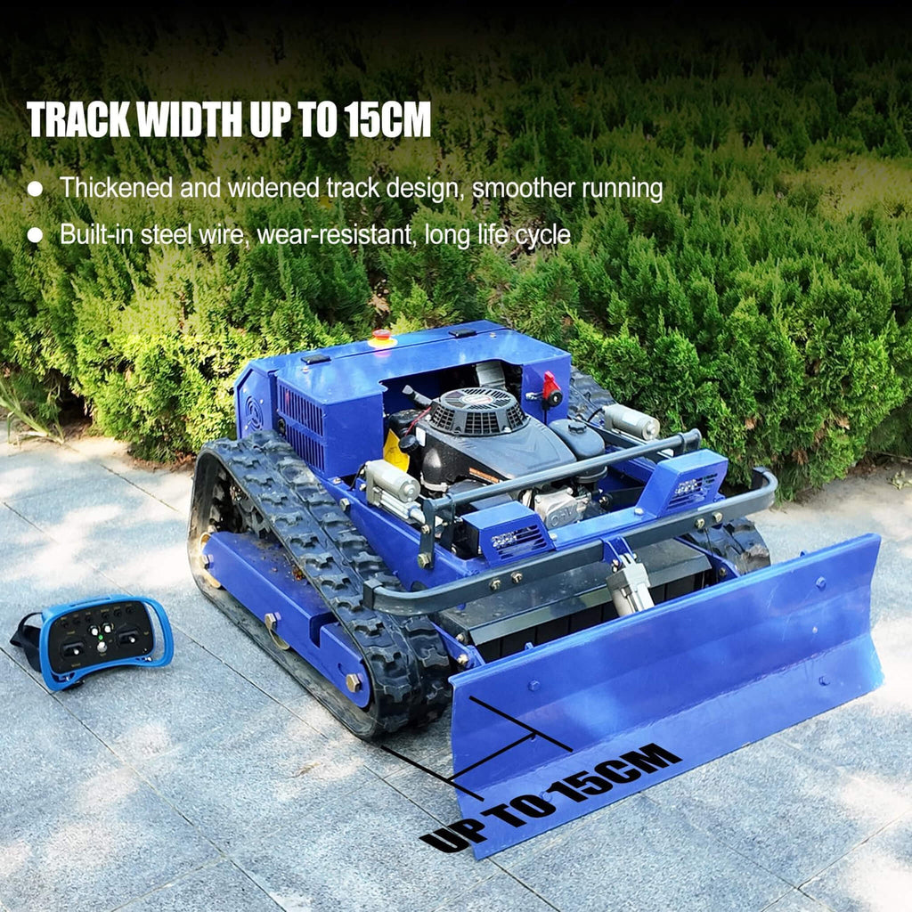 Heavy-Duty Commercial Remote-Controlled Lawn Mower With Snow Plow (SAK85214) - Saksby Wholesale -  Track Width