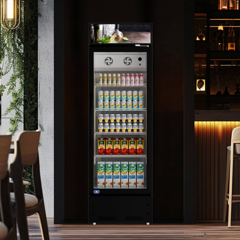 Heavy Duty Commercial Single Glass Door Refrigerator With LED Lights, 23" (SAK43533) - Saksby Wholesale - Commercial Setup