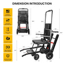 Heavy-Duty Electric Foldable Stair Climbing Wheelchair, 450LBS [FDA-Approved (SAK92801) - Saksby Wholesale - Dimensions