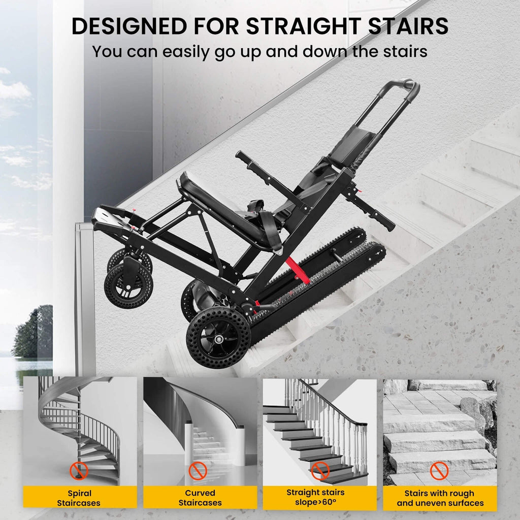 Motivo Heavy-Duty Electric Foldable Stair Climbing Wheelchair, 450LBS [FDA-Approved (SAK92801)