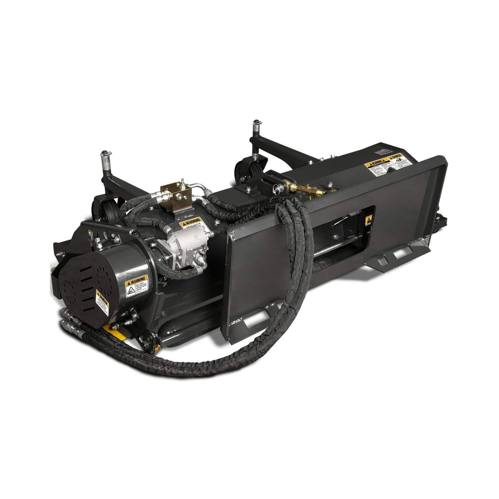 Heavy-Duty Hydraulic Flail Mower Skid Steer Attachment [3-Point Hitch CAT 2] (SAK58246) - Saksby Wholesale - Front Side View